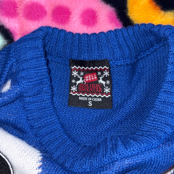 Blue Cat and Santa Ugly Christmas Sweater - Picture 2 of 2